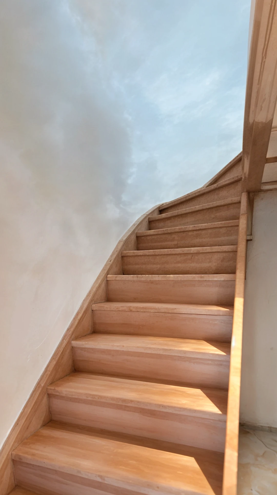 Klassische Wangentreppe aus Buche in Naturholzfarbe lackiert  2