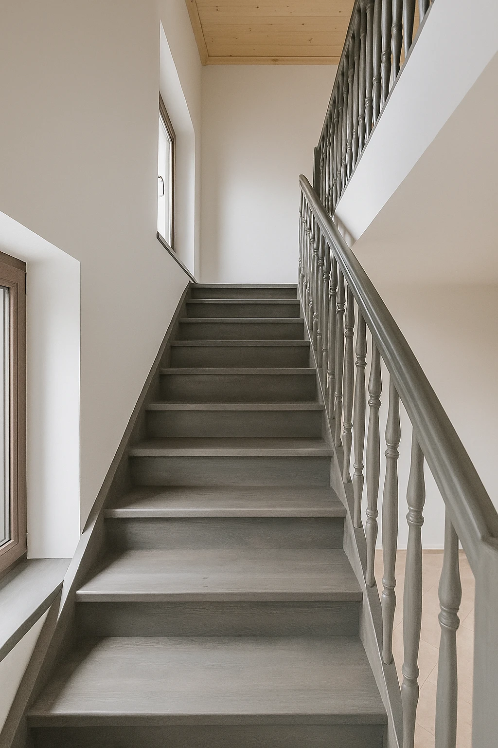 Traditionelle gebeizte Treppe  1