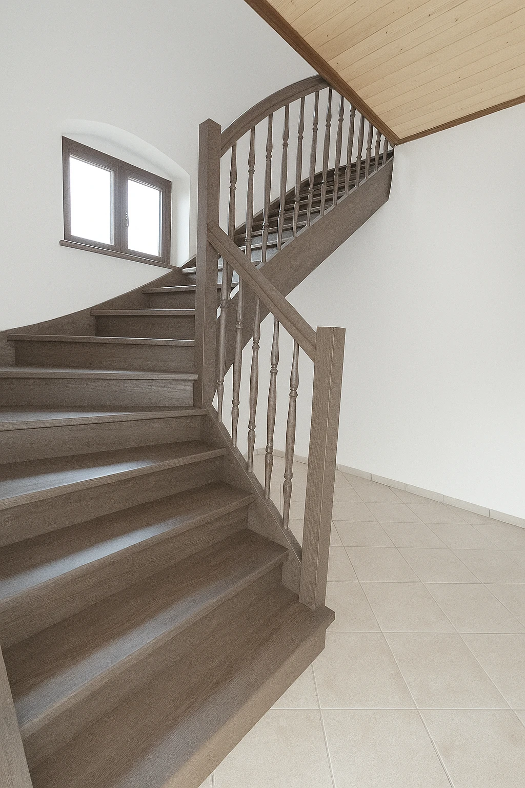 Traditionelle gebeizte Treppe  2