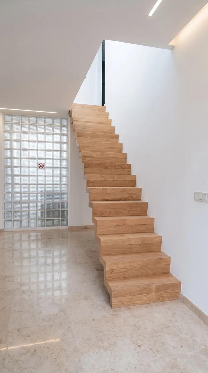 Faltwerktreppe aus Eiche ohne Geländer – Raum Frankfurt
