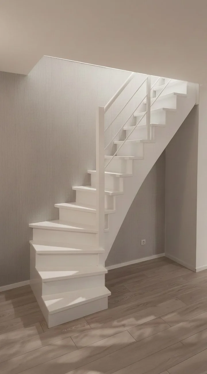 Weiß lackierte aufgesattelte Treppe mit Setzstufen – Raum Berlin